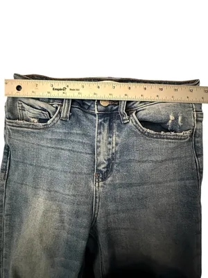 Vervet High Rise Straight Jeans Distressed Knee Raw Hem Women’s Size 26 thumbnail 9