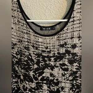 NIC+ZOE Black and White Long Sleeve Dress thumbnail 2