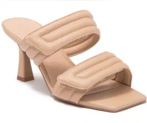 Abound Sandals Womens Size 6 Qarly Heeled Tan Square Toe Slip On Heels‎ thumbnail 1