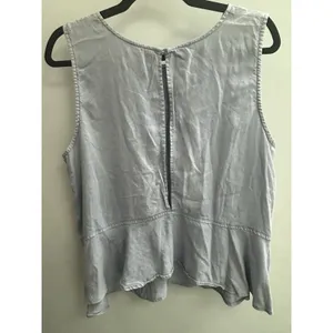 Cloth & Stone Tank Top Chambray Size M Blue Sleeveless Open Back Boho Preppy thumbnail 3