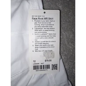 NWT Lululemon Pace Rival MR Skirt /With Lining Size 12 Skort thumbnail 3