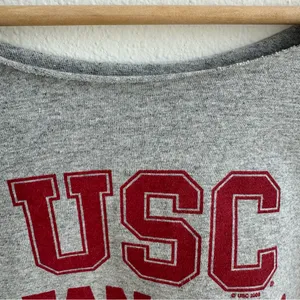 USC Fanatic Gray Off the Shoulder Crop Top Size L thumbnail 3