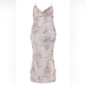NWT Multi Floral Textured Cowl Neck Maxi Dress Size UK 20 / US 16 thumbnail 5