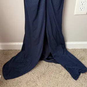 Windsor Navy Blue Tatum Formal Glitter Mermaid Dress thumbnail 8