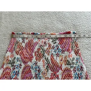 Farm Rio Womens Spring Bananas Smocked Mini Skirt Floral Pom Pom Trim Size M thumbnail 8