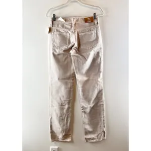 Free People We The Free Shelby Low-Rise Boyfriend Jeans Ocean Pearl Tan 26 thumbnail 6