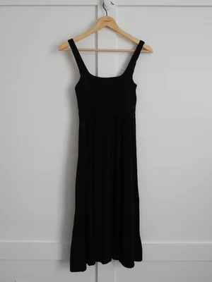 Aritzia Black Square Neck Midi Dress thumbnail 3
