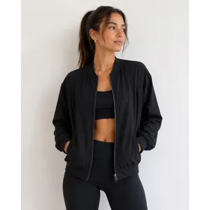 Without Walls M Medium Bomber Jacket Black Mesh Athletic Full Zip Lightweight thumbnail 3