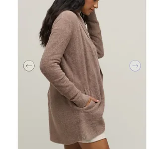 Barefoot Dreams CozyChic Lite Circle Cardi Taupe Open Front Cardigan‎ 423 XL thumbnail 2