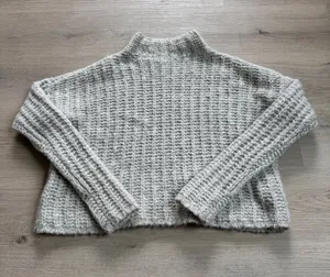 aerie Cream Mock Neck Chunky Knit Sweater thumbnail 1