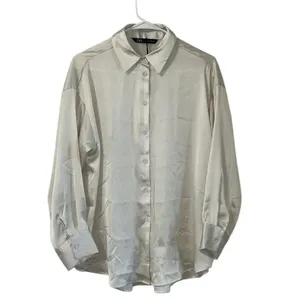Zara Pearl White Satiny Button Down Shirt(Size Small) thumbnail 3