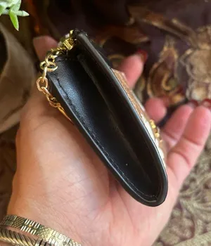 Authentic COACH grossgrain leather zip top card case with keychain thumbnail 2