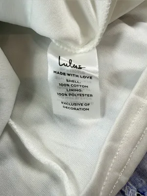 NWT Lulus Lovely White Blue Floral Print 100% Cotton Midi Dress Women's Size XL thumbnail 13
