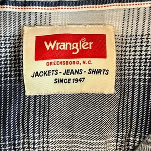 Wrangler Blue Plaid Button Up Long Sleeve Shirt Medium thumbnail 8