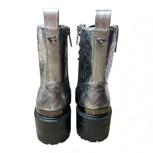 🆕Guess Fearne Pewter Combat Boots & Box thumbnail 6