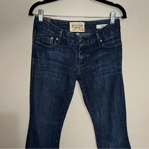 Dylan George & Co Diane Flare Dark Blue Low Rise Trouser Denim Jeans‎ thumbnail 4
