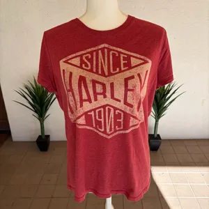 Harley Davidson Red Tee Shirt Size Large thumbnail 7