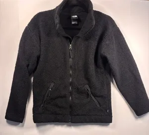 The North Face Womens Black Sherpa‎ Fleece Full Zip Jacket Small NF0A4P8L thumbnail 1