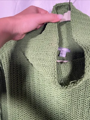 Aerie Womens Green Knit Turtleneck Sweater Oversized Small thumbnail 3