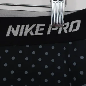 Nike Pro Dri-FIT Grey Black Geometric Patchwork Cropped Leggings Womens Medium thumbnail 3