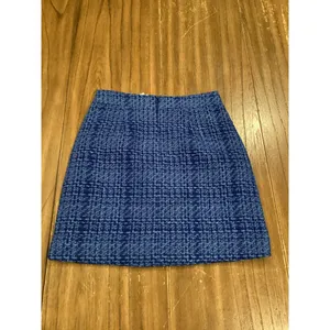 French Connection Azzurra Tweed Plaid Mini Skirt Blue NWT MSRP $98 size 2 thumbnail 6