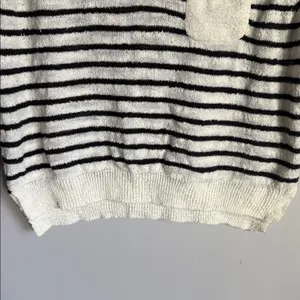 Alex Mill Clifford Sweater in a black and ivory striped Small thumbnail 6