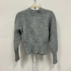Zara Gray Marl Alpaca Wool Blend Chunky Knit Cropped Cardigan 9598/151 thumbnail 3