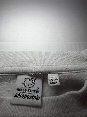 Aeropostale White Cropped Crewneck with Red Hello Kitty Accent thumbnail 2