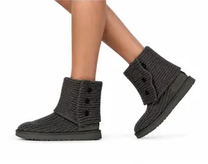 UGG Charcoal Knit Button Ankle Bootie thumbnail 1