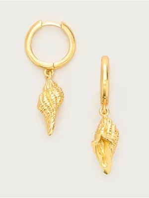 J. Crew Shell Huggie Hoop Earrings Gold-tone New with tags! Never been worn! thumbnail 3