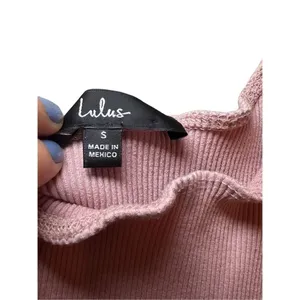 Lulu’s Pink Ribbed Crop‎ Tank Top Sz S thumbnail 3
