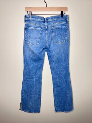7 for all‎ mankind Women's Jeans Original Bootcut Size 27 Hem Split Light Wash thumbnail 5