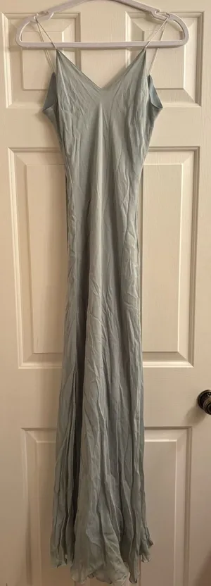 Y2K Sage Green Maxi Dress with V-Neck thumbnail 1