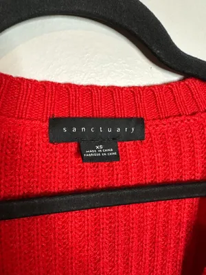 Sanctuary red oversized cardigan sweater thumbnail 3