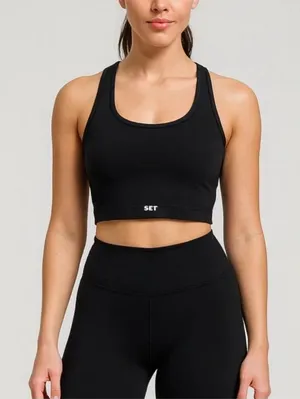 SET‎ Active | Box X Sportbody Longline Racerback Sports Bra Black thumbnail 1