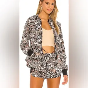 Free People Movement Run Wild Jacket in Leopard Size‎ Medium EUC thumbnail 3