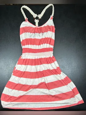 Ocean Drive Clothing Co. Size L Stripped Macramé Razorback Dress thumbnail 1