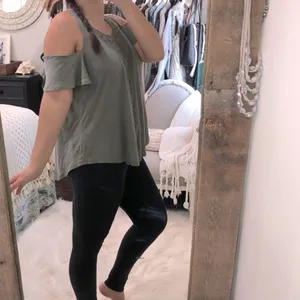 Altar'd State size medium olive green boho top thumbnail 3