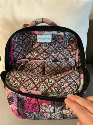 Vera Bradley Pink & Brown Quilted Floral Backpack thumbnail 5