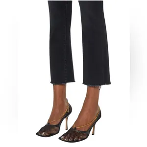 Mother Hustler Ankle Fray Hem Black Stretchy Denim Jean Pants 27 thumbnail 4