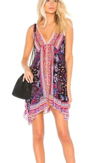 Free People Intimately Pink Sleeveless Gypsy Trapeze Slip Dress - Size - Small thumbnail 1