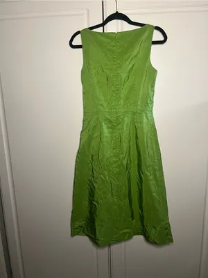 Vintage Y2K J.Crew 100% Silk Chartreuse Green Dress thumbnail 12