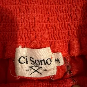 Ci Sono Womens Orange Pants Size M Linen Blend‎ Smocked Waist Wide Leg Coastal thumbnail 4