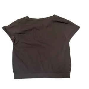 PacSun Contour Ribbed Brown Cropped Shirt Size S Knit Fitted Casual Short Sleeve thumbnail 2
