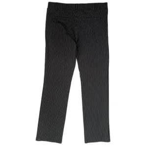 Betabrand Dress Pant Yoga Pant Black Pinstripe Straight Leg Stretch‎ Size Medium thumbnail 4