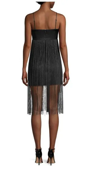 Rikki Black Fringe Flapper Dress thumbnail 5