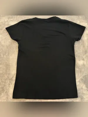 Gildan Heavy Cotton Classic Black V-Neck Short Sleeve Women's Tee Size Medium thumbnail 3