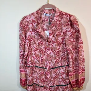 ✨ Dress Blank Printed Tiered‎ Maxi Dress Pink XS NWT NO BELT thumbnail 3