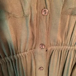 BDG‎ Women's Size XS Shirt Dress Button Down Dark Green Roll Tab Sleeves thumbnail 5