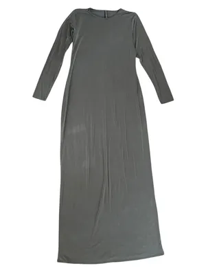 Skims Women’s Smooth Lounge Long Sleeve Maxi Dress Gunmetal Gray Size 2X thumbnail 2